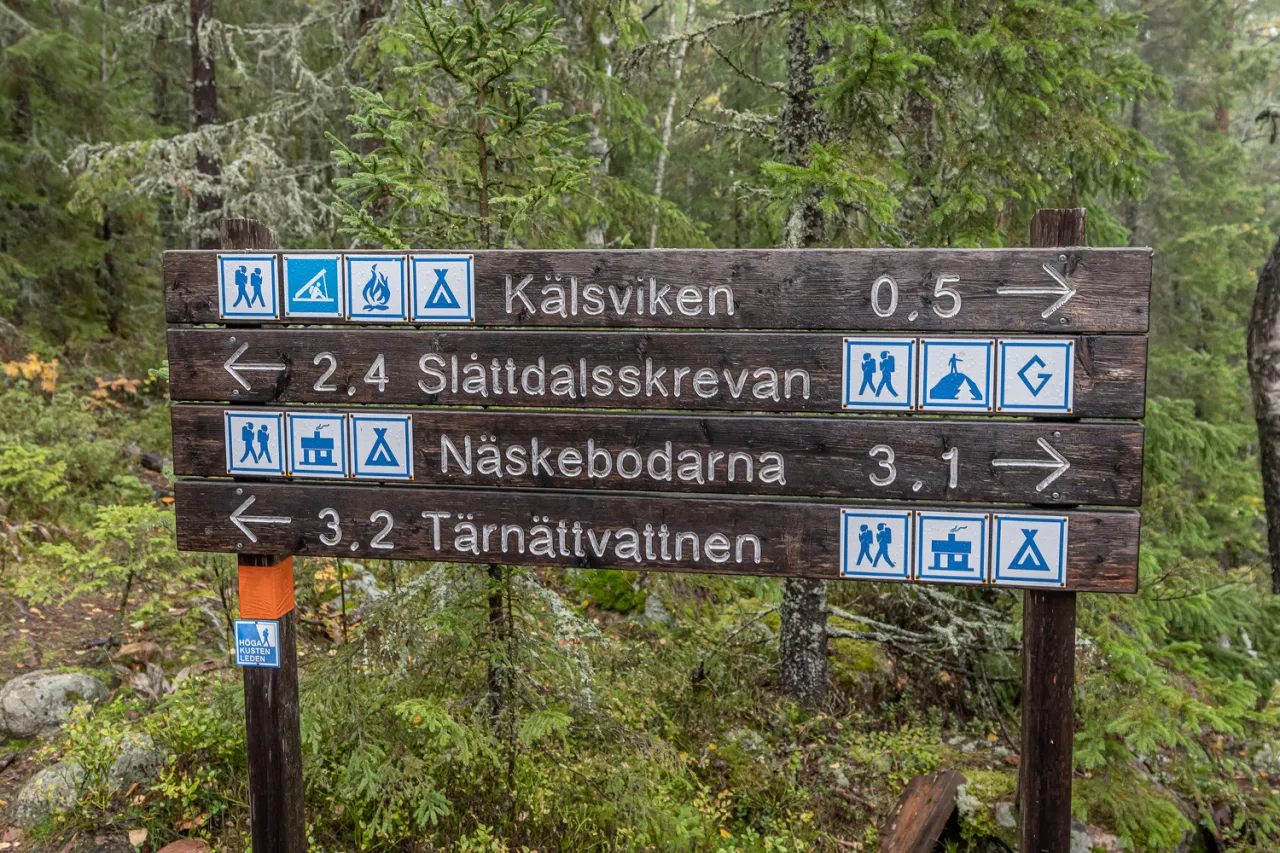 Bra skylar på vandringsled