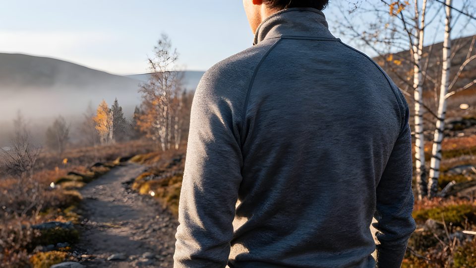 Vandrare i baslager vid en paus på en led i morgonljus.